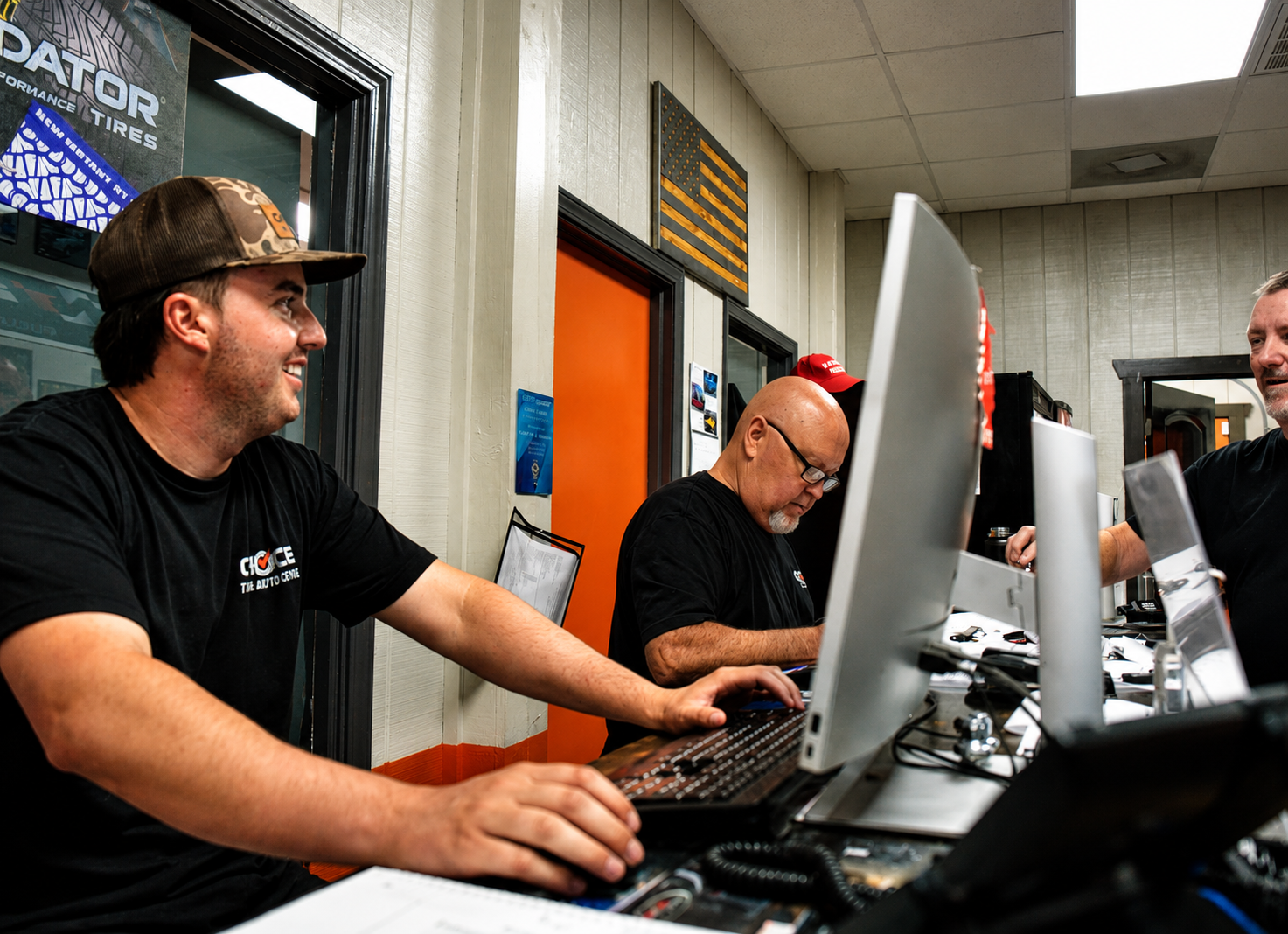 Choice Tire & Automotive team at the front counter