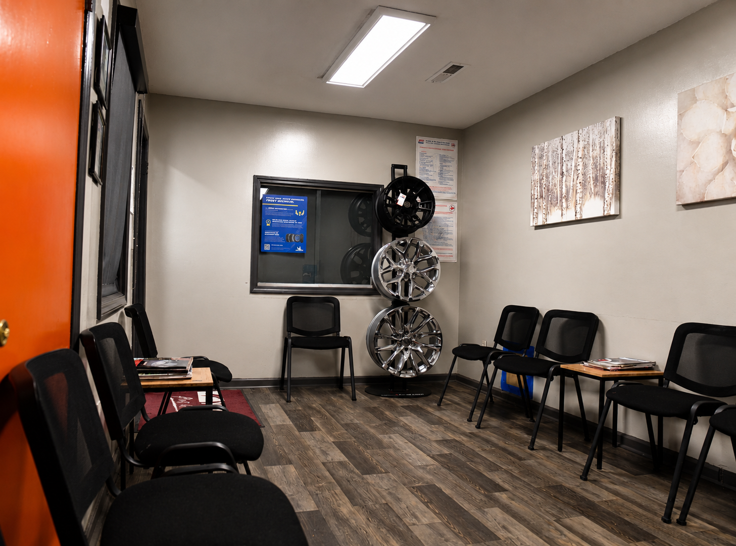 Customer waiting room at Choice Tire & Automotive