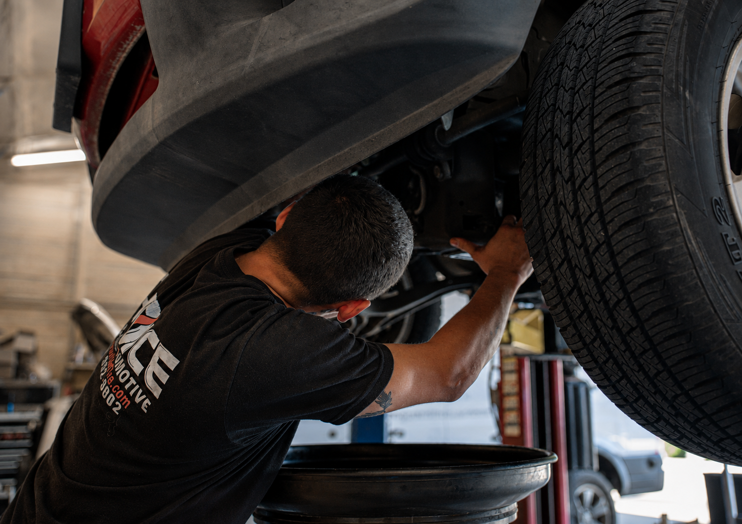 Choice Tire & Automotive technician at work
